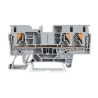 LEIPOLE JPT 2.5-TW/JPT 2.5-TW-BU 3-conductor feed-through terminal block, screw connection, DIN rail mount