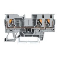 LEIPOLE JPT 4-TW/JPT 4-TW-BU 3-conductor feed-through terminal block, screw connection, DIN rail mount