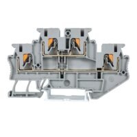 LEIPOLE JPTTB 2.5-PV/JPTTB 2.5-PV-BU double-level 4-conductor feed-through terminal block, screw connection, DIN rail mount