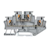 LEIPOLE JPTTB 4/JPTTB 4-BU double-level feed-through terminal block, screw connection, DIN rail mount