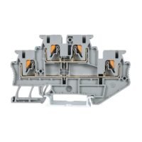 LEIPOLE JPTTB 4-PV/JPTTB 4-PV-BU double-level 4-conductor feed-through terminal block, screw connection, DIN rail mount
