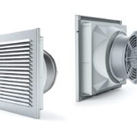LEIPOLE FKS5625-162.024 outdoor fan filter, 250x250mm, DC 24V, RAL7035, ABS‑FR and 304 stainless steel construction