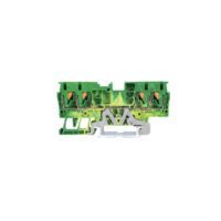 LEIPOLE JPT 4-QU-PE 4-conductor grounding terminal block, screw connection, DIN rail mount, industrial earthing component