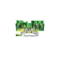 LEIPOLE JPT 4-TW-PE 3-conductor grounding terminal block, screw connection, DIN rail mount, industrial earthing component