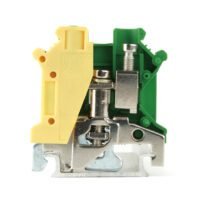 LEIPOLE JUSLKG 10 large-size green-yellow grounding terminal block, DIN rail mounted, for high-section wire safety earthing in industrial power distribution