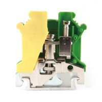 LEIPOLE JUSLKG 6 industrial green-yellow grounding terminal block, DIN rail mounted, for equipment safety earthing and cabinet grounding wiring