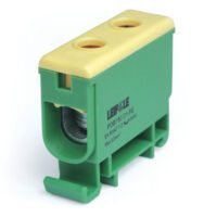LEIPOLE PDB 160.01-PE power distribution block, PA66 material, IP20 protection, for electrical enclosure grounding