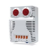Leipole JSK0014 temperature humidity controller, IP20, CE certified, 100-240VAC, 0-70°C temp control, 25%-95%RH humidity control, DIN rail mount