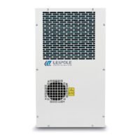 Leipole LP600F-1 outdoor enclosure air conditioner, 600W cooling capacity, IP55, R134a refrigerant, 352x175x582mm, CE certified