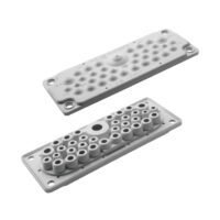 Leipole MC 35 cable entry plate, 35 cable entries, IP65 protection, UL94 V-0 flammability rating, 216x84x31mm