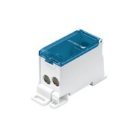 Leipole UHTT-160/16-70/12X10 power distribution block, 1 input 12 outputs, 16-70mm² input, 4-10mm² output, IP20, CE RoHS certified